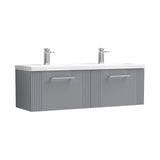 Nuie Deco 1200mm 2 Drawer Wall Hung Twin Vanity Unit With Basin, photo 4