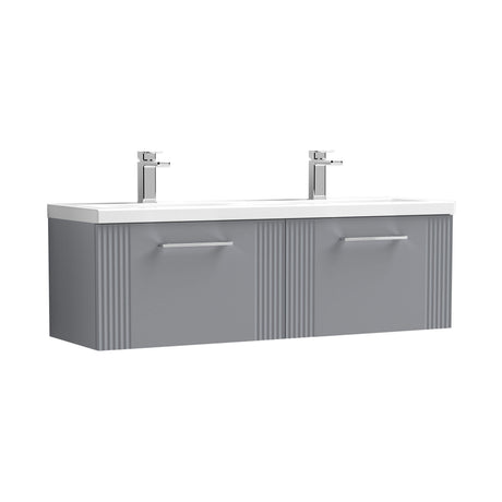 Nuie Deco 1200mm 2 Drawer Wall Hung Twin Vanity Unit With Basin, photo 4