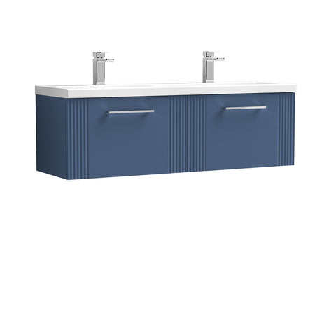 Nuie Deco 1200mm 2 Drawer Wall Hung Twin Vanity Unit With Basin, photo 5