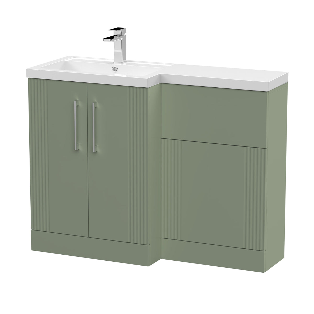 Nuie Deco 1100mm Floor Standing Combination Vanity & WC Unit With L-Shaped Basin, photo 5