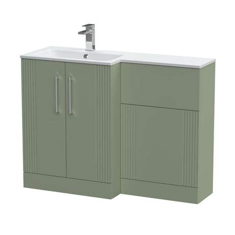 Nuie Deco 1100mm 2 Door Floor Standing Combination Vanity & WC Unit With L-Shaped Basin, photo 6