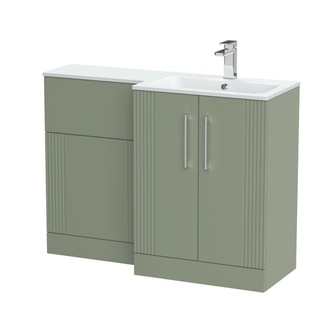 Nuie Deco 1100mm 2 Door Floor Standing Combination Vanity & WC Unit With L-Shaped Basin, photo 11