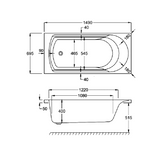 Carron Arc 1500x700mm Single Ended Carronite Bath with Twin Grips - White Gloss (02444T)
