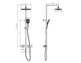 Kartell K-VIT Kolt  Option 1 Thermostatic Bar Shower With Overhead Drencher and Sliding Handset- Chrome  (SHO300KCP)