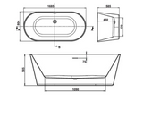 Kartell K-VIT Coast 1700 x 800mm Freestanding Bath - White Gloss (FSB1700CO)