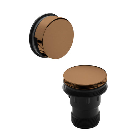 Nuie Easy Clean Push Button Bath Waste – Brushed Bronze or Brushed Pewter