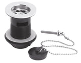 Nuie Plug With Chain Basin Waste – 61mm High – Chrome