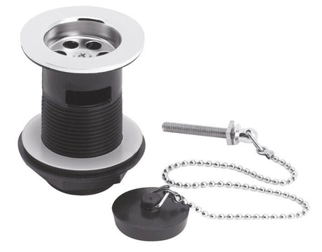 Nuie Plug With Chain Basin Waste – 61mm High – Chrome