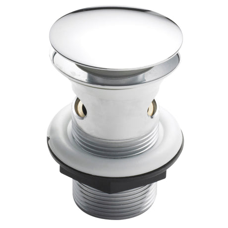 Nuie Push Button Basin Waste – 82mm High – Chrome