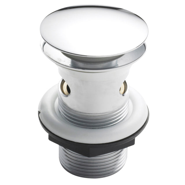 Nuie Push Button Basin Waste – 82mm High – Chrome