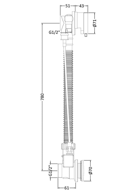Nuie Freeflow Bath Filler – Chrome, photo 3