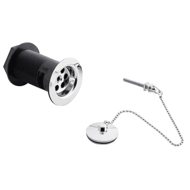 Nuie Plug With Chain Basin Waste – 61mm High – Chrome