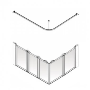 AKW Option E5 Half Height Shower Screen Set for Shower Trays – Choice of Size & Handing