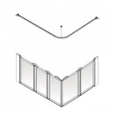 AKW Option E5 Half Height Shower Screen Set for Shower Trays – Choice of Size & Handing