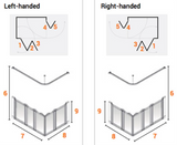 AKW Option E5 Half Height Shower Screen Set for Shower Trays – Choice of Size & Handing
