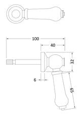 Hudson Reed Lever Handle For Close Coupled/Low Level Cistern – Brushed Pewter, photo 2