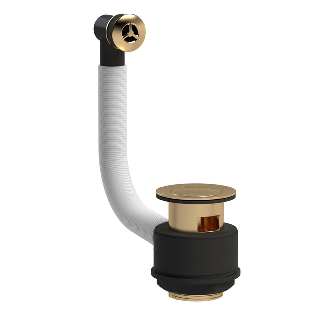 Nuie Push Button Stone Basin Waste With Overflow – Brushed Brass
