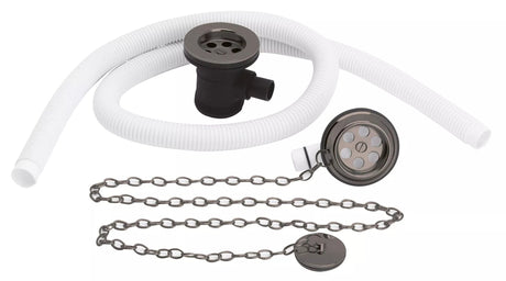 Nuie Extended Retainer Bath Waste With Overflow – Brushed Pewter or Brushed Brass