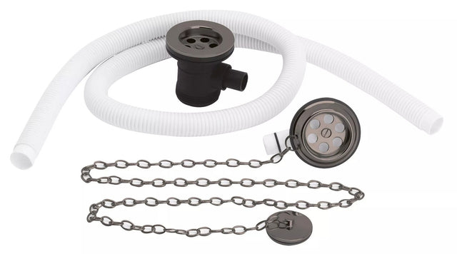 Nuie Extended Retainer Bath Waste With Overflow – Brushed Pewter or Brushed Brass