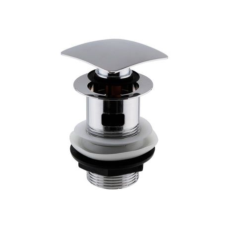 Nuie Square Slotted Push Button Basin Waste – Chrome