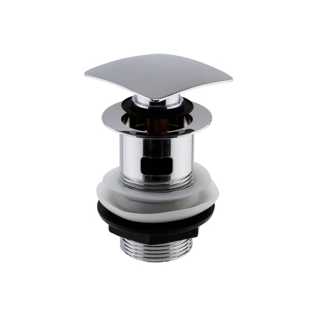 Nuie Square Slotted Push Button Basin Waste – Chrome