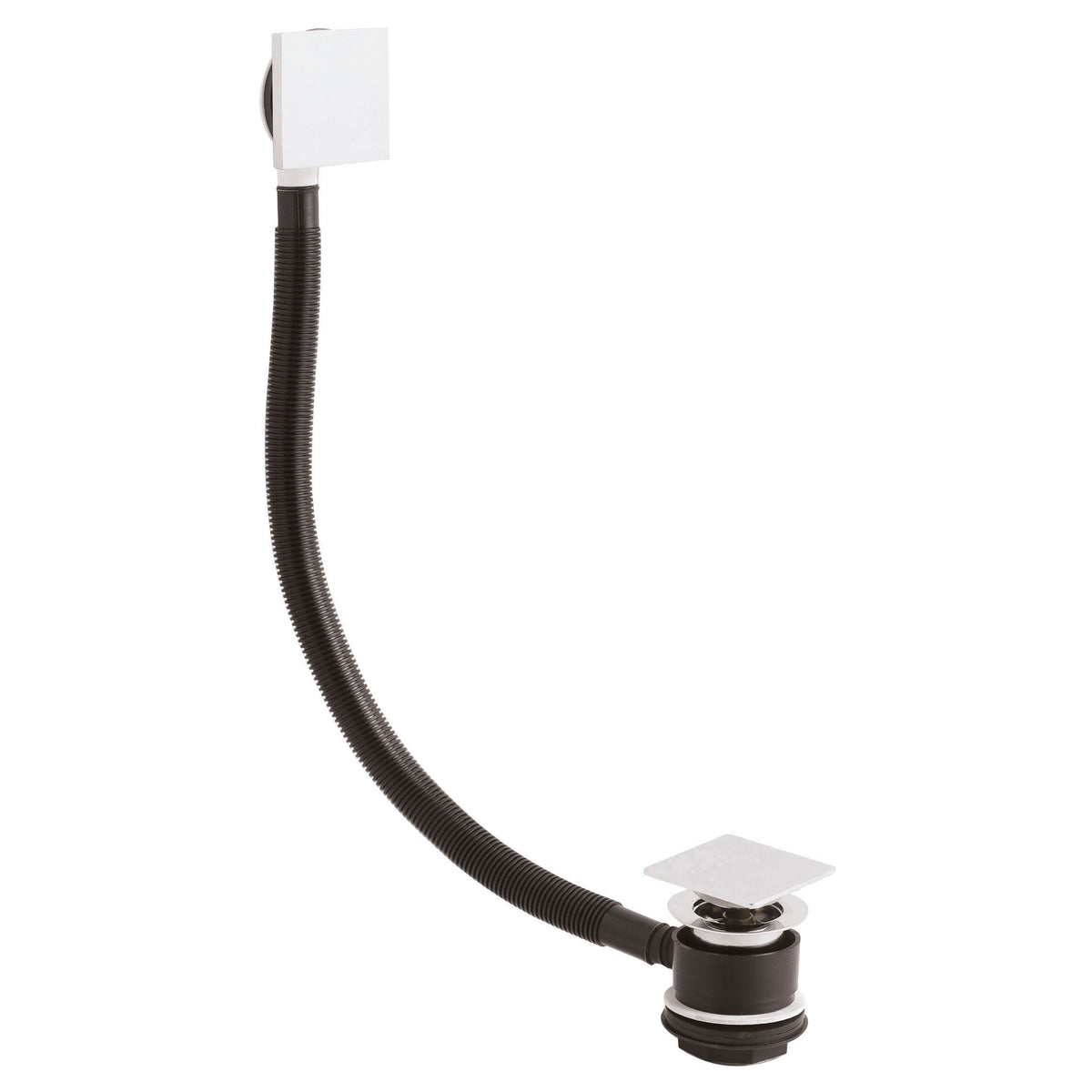 Nuie Square Push Button Bath Waste and Overflow – Chrome