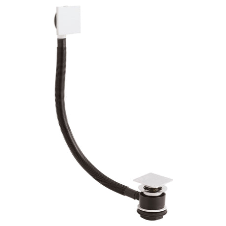 Nuie Square Push Button Bath Waste and Overflow – Chrome