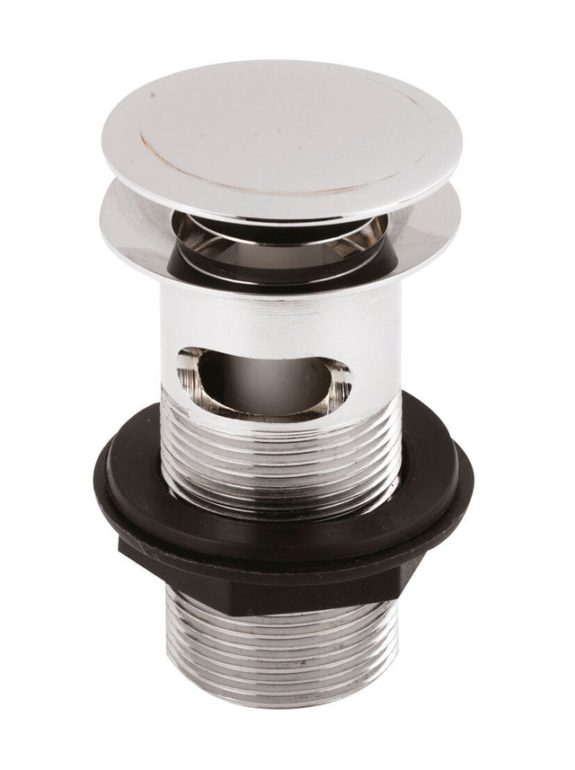 Nuie Push Button Basin Waste – 61mm High – Chrome, Matt Black or Brushed Brass