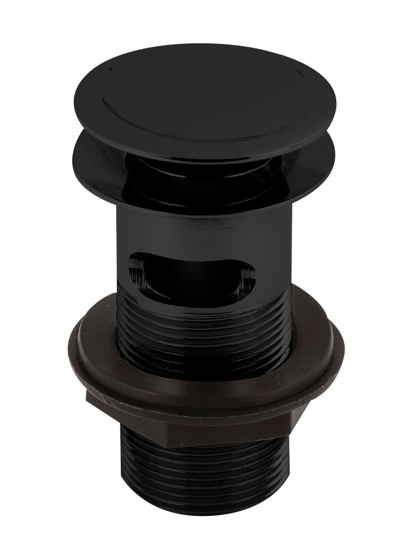 Nuie Push Button Basin Waste – 61mm High – Chrome, Matt Black or Brushed Brass, photo 2