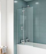 Nuie 750mm Hinged Bath Screen – Chrome, photo 4
