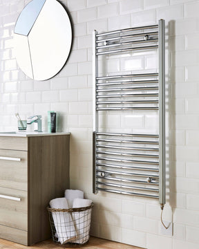 Kartell K-VIT 22mm straight electric towel rail on/off in chrome