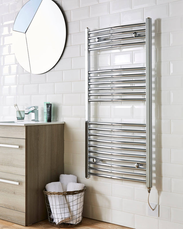 Kartell K-VIT 22mm straight electric towel rail on/off in chrome