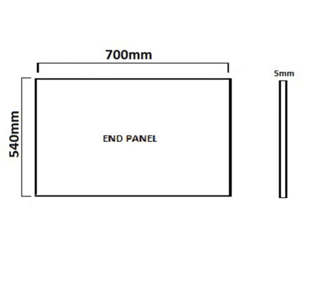 Carron Shower Bath 700x540mm Carronite End Panel - White Gloss (02313)
