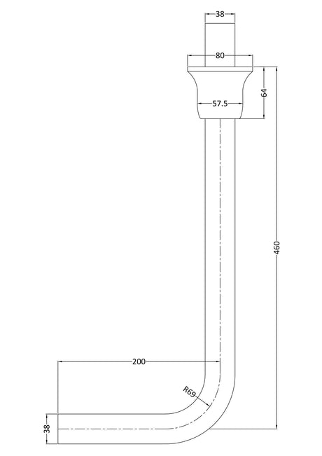 Hudson Reed Low Level Flush Pipe Pack – Brushed Brass, photo 2