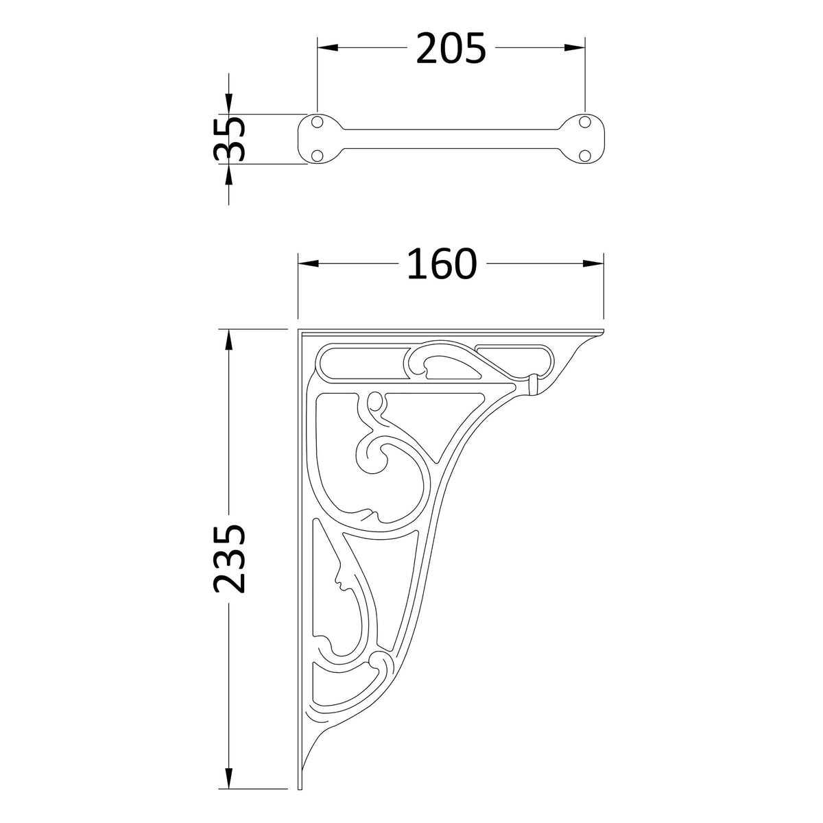 Hudson Reed Ornate Cistern Brackets – Brushed Brass, photo 2
