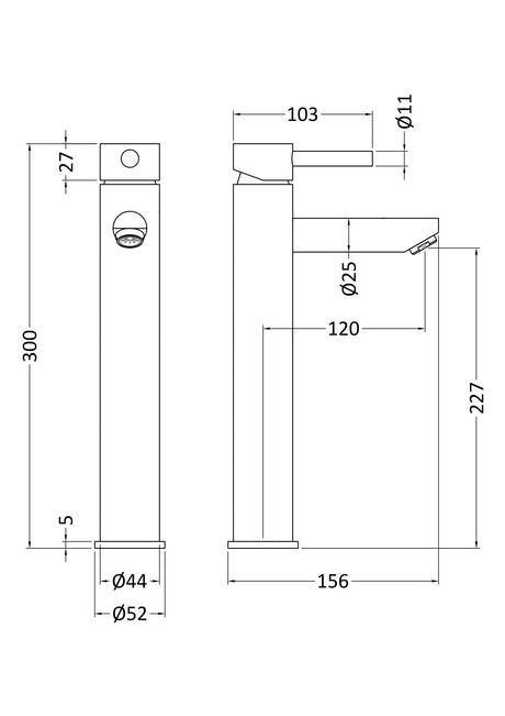 Nuie Series Two High Rise Basin Mixer – Chrome, photo 3