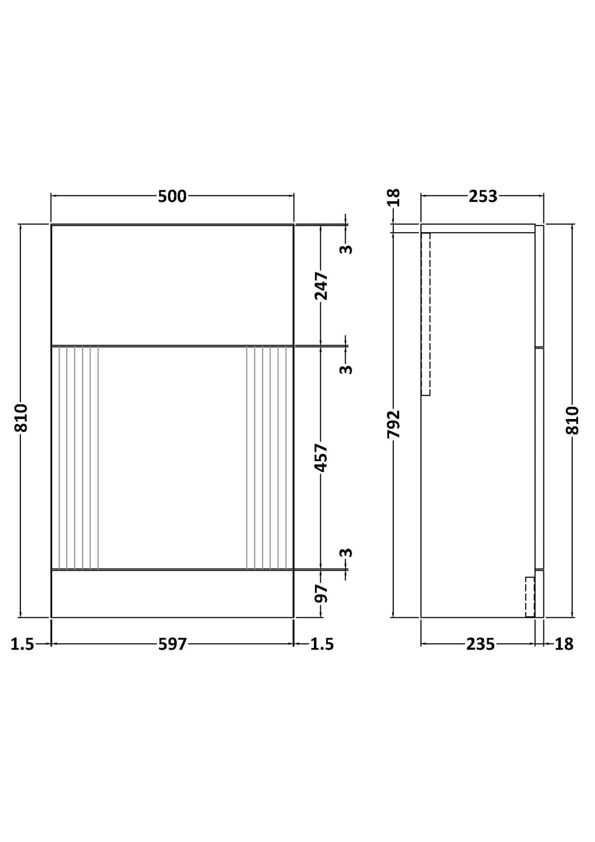 Nuie Deco 500mm Floor Standing WC Unit, photo 7