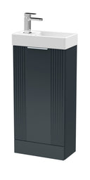 Nuie Deco Compact 400mm 1 Door Floor Standing Vanity Unit With Basin, photo 3