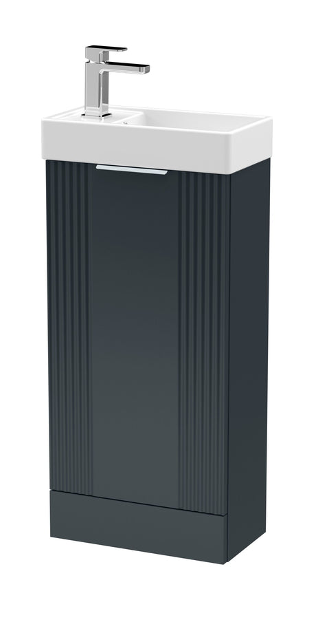 Nuie Deco Compact 400mm 1 Door Floor Standing Vanity Unit With Basin, photo 3
