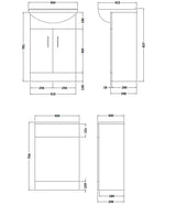 Nuie Saturn 2 Door Furniture Pack With Square Basin, Back To Wall Toilet & Seat – Gloss White, photo 3