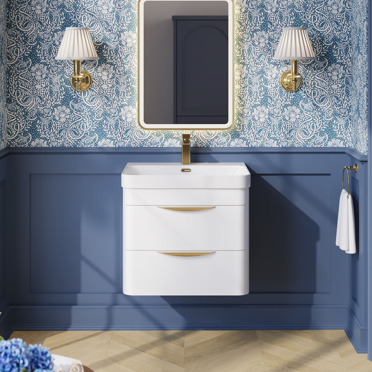 Nuie Parade 2 Drawer Wall Hung Vanity Unit With Basin – 600mm & 800mm