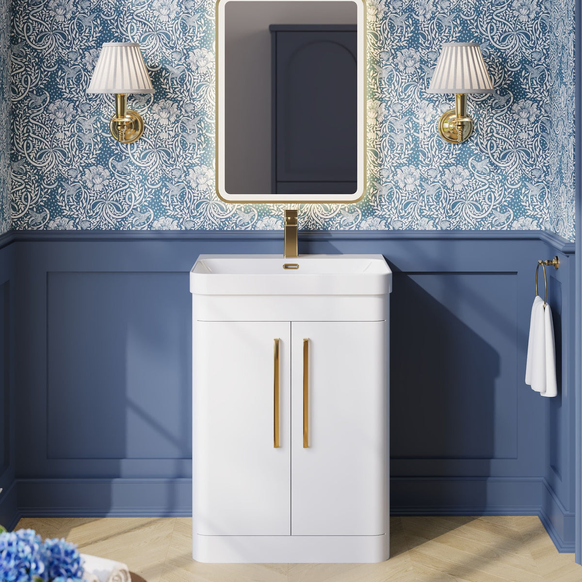 Nuie Parade 600mm 2 Door Floor Standing Vanity Unit With Basin