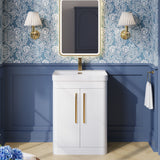 Nuie Parade 600mm 2 Door Floor Standing Vanity Unit With Basin