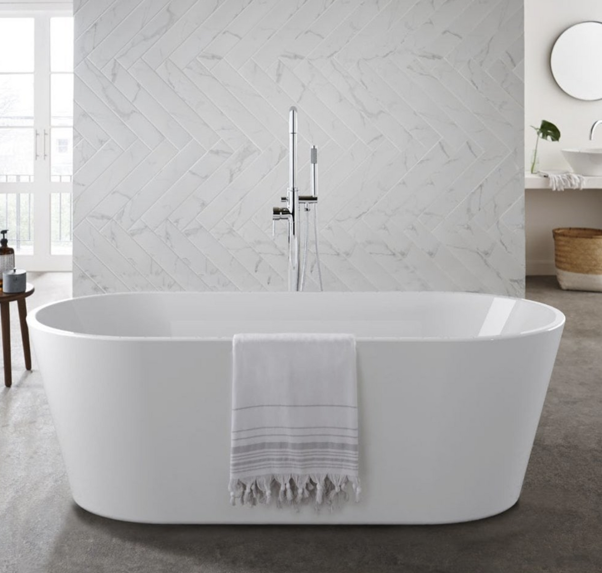 Kartell K-VIT Coast 1500 x 750mm Freestanding Bath - White Gloss (FSB1500CO)