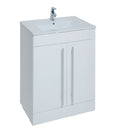 Kartell K-VIT Purity 600mm Floor Standing 2 Door Unit with Ceramic Basin - White Gloss