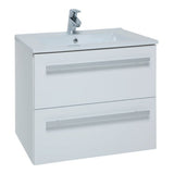 Kartell K-VIT Purity 600mm Wall Mounted 2 Drawer Unit With Ceramic Basin- Gloss White (FUR022PU-FUR057PU)