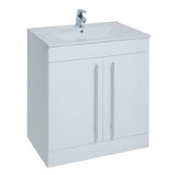 Kartell K-VIT Purity 800mm Floor Standing 2 Door Unit With Ceramic Basin- White Gloss (FUR040PU-FUR060PU)