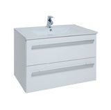 Kartell K-VIT Purity 800mm Wall Mounted 2 Drawer Unit With Ceramic Basin- Gloss White (FUR054PU-FUR060PU)