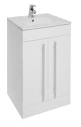 Kartell K-VIT Purity 500mm Floor Standing 2 Door Unit With Ceramic Basin White Gloss (FUR125PU-FUR063PU)
