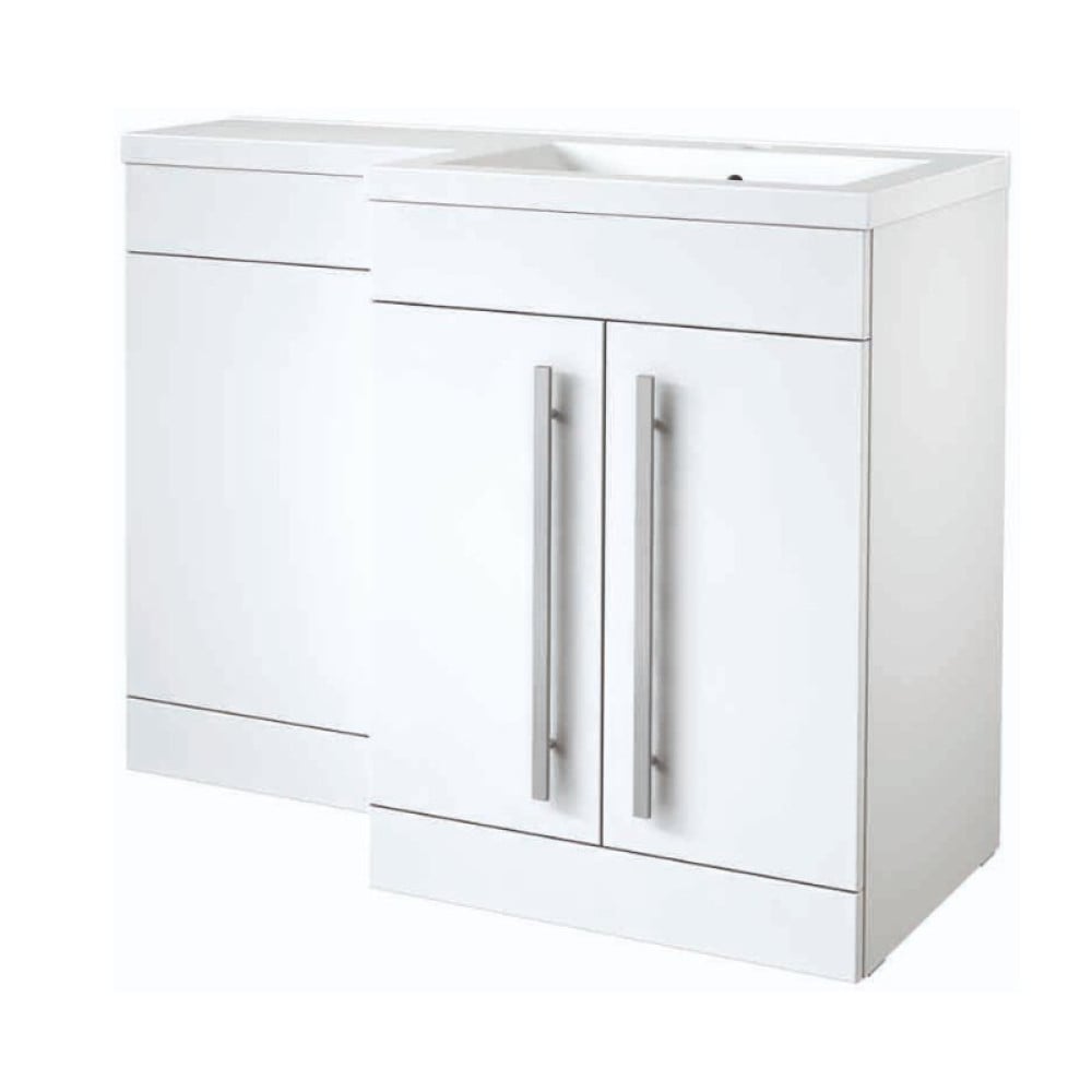 Kartell K-VIT Matrix 1100mm L-shaped basin right hand, used in the Atlantis right hand furniture pack - FUR431NEW